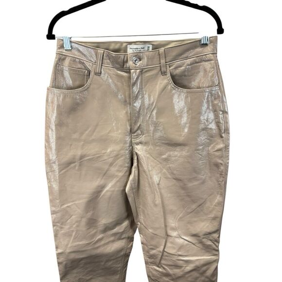 Abercrombie & Fitch 90s Straight Curve Love Patent Vegan Leather Pants 30/10 - Picture 4 of 14